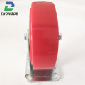 2.5/3/4/5 inch industrial casters cast iron red PU rotary locking trolley stroller casters